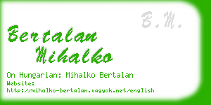 bertalan mihalko business card